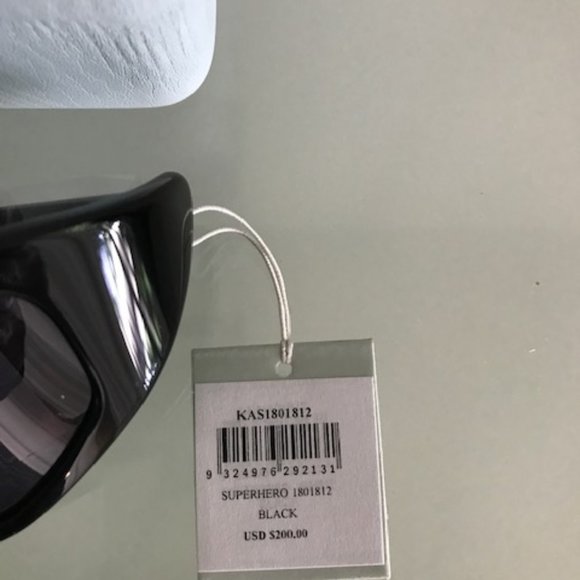 KAREN WALKER Black Superhero Wrap Sunglasses